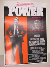 Power -elokuvajuliste, Richard Gere, Julie Christie, Gene Hackman, Sidney Lumet