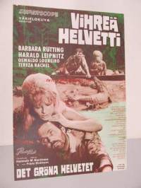 Vihreä helvetti - Det gröna helvetet -elokuvajuliste, Barbara Rütting, Harald Leipnitz, Helmuth M. Backhaus