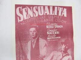 Sensualita - valehtelevat silmät - Sensualita - ljugande ögon -elokuvajuliste, Eleonora Rossi Drago, Amedeo Nazzari, Marcello Mastroianni, Clemente Fracassi