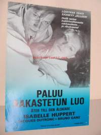 Paluu rakastetun luo - Åter till den älskade -elokuvajuliste, Isabelle Huppert, Jacques Dutronc, Bruno Ganz