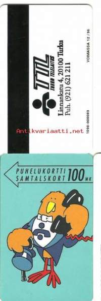 Puhelinkortti D6 c  Tintti ja silinterihattu