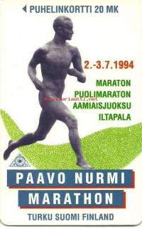 Puhelinkortti  D70  Paavo Nurmi Marathon 1994
