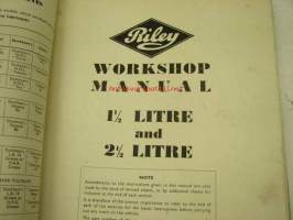 Riley 1,5 litre and 2,5 litre workshop manual -korjaamokirja englanniksi