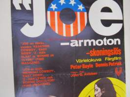 Joe - armoton - Joe - skoningslös -elokuvajuliste, Peter Boyle, Dennis Patrick, John G. Avildsen