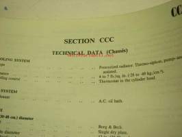 Morris Commercial 701, FF K140, FF K340, FF K360 and WE K120 vehicles Workshop manual -korjaamokirja