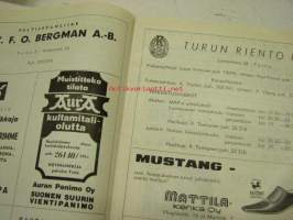 Turun Riento koripallo mestaruussarja 1967 -käsiohjelma
