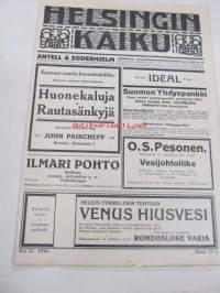 Helsingin Kaiku 1916 nr 17, maapallon elinvoimaisin kansa - Kiina, vaihteleva pelionni, hylkeenpyyntiä Raippaluodossa