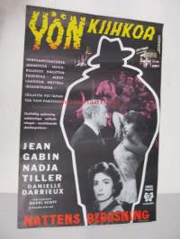 Yön kiihkoa - Nattens berusning -elokuvajuliste, Jean Gabin, Nadja Tiller, Danielle Darrieux