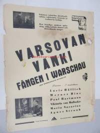 Varsovan vanki - Fången i Warschau -elokuvajuliste, Lucie Höflich, Werner Hinz, Paul Hartman