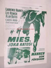 Mies, joka katosi - Mannen som försvann -elokuvajuliste, Laurence Harvey, Lee Remick, Carol Reed