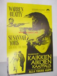 Kaikkien aikojen kaappaus - Alla tiders kupp -elokuvajuliste, Warren Beatty, Susannah York, Jack Smight