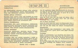 Amar - sukkahousujen takuutodistus