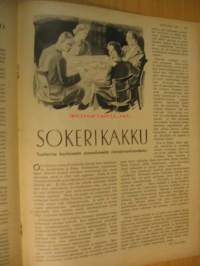 Kotiliesi 1936 nr 4 Helmikuu  (kansikuva Martta Wendelin).  Värikäs Kieku ja Kaiku -sarjakuva. Värikäs Neovius -mainos. Aiheita mm. ompelukoneen kehityksestä,