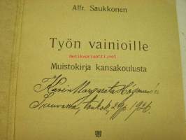 Työn vainioille muistokirja kansakoulusta Valistus