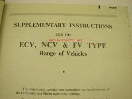 Morris Commercial 5-ton vehicles NCV FV Range FV 9/5, FVO 9/5, FV 12/5, FVO 12/5, NCV 13/5, NCVO 13/5 workshop manual -korjaamokirja englanniksi