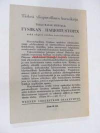 Fysiikan harjoitusesimerkkejä yliopiston alkeiskursseja varten