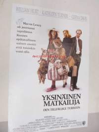 Yksinäinen matkailija - Den tillfällige turisten -elokuvajuliste, William Hurt, Kathleen Turner, Geena Davis, Lawrence Kasdan