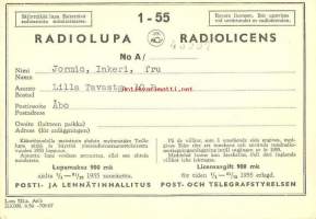 Radiolupa 1-55  . Posti- ja Lennätinhallitus