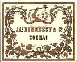 JA -s Hennessy &amp; Co  Cognac - vanha viinaetiketti
