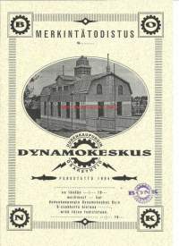 Uudenkaupungin Dynamokeskus Oy, osakekirja - merkintätodistus  1994 BONK