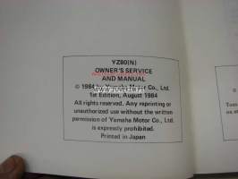 Yamaha YZ80 (N) owner´s manual and service -käyttö- ja huolto-ohjekirja