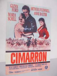 Cimarron -elokuvajuliste, Glenn Ford, Maria Schell, Anthony Mann
