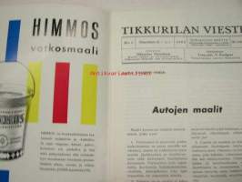 Tikkurilan Viesti 1963 nr 4 -asiakaslehti, sisältää asiapitoisia ammattiartikkeleita maalaus- suojaus- ja pinnoitustöistä ja materiaaleista