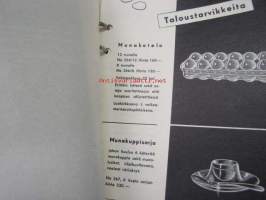 Oy Plastex Ab -tuoteluettelo 1950-luvulta, sisältää taloustarvikkeita, leikkikaluja