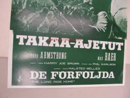 Takaa-ajetut - De förföljda -elokuvajuliste, Glenn Ford, George Hamilton, Phil Karlson