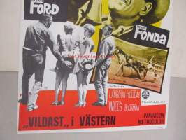 &quot;Villein&quot; lännessä - &quot;Vildast&quot; i västern -elokuvajuliste, Glenn Ford, Henry Fonda, Hope Holiday