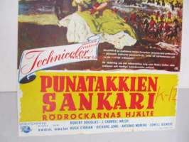 Punatakkien sankari - Rödrockarnas hjälte -elokuvajuliste, Alan Ladd, Shelley Winters, Raoul Walsh