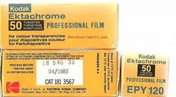 Kodak  Ektachrome 50 EPY 120 - avaamaton filmirulla tuotepakkaus, dev before 4/83