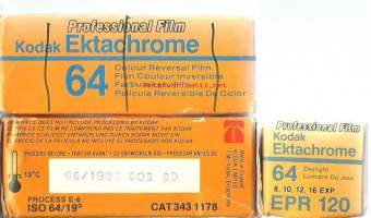 Kodak  Ektachrome 64 EPR 120 - avaamaton filmirulla tuotepakkaus, dev before 12/86