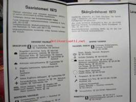 Saaristomeri 1973 liikenneyhteydet (aikataulut ym.) / Skärgårdshavet kommunikationer 1973 -kartta