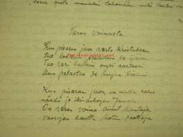 Nuorten Viesti Wappunumero 2.5.1937 - Lappeen N.K.Y:sen Muukonniemen piirin toimittama; toimittajat Aino suninen, Lyyli Haikula, Elsa Haikula -lasten käsin