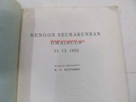 Rengon seurakunnan omaisuus 31.12. 1932