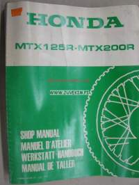 Honda MTX125R, MTX200R -shop manual, korjaamokirja