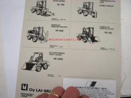 LM-Trac 480H, 580H Taajamatraktorien työlaitteet / Implements for utility machines -myyntiesite