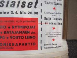 TSK Täysosuma suurtanssiaiset Turun VPK 2.4.1959 - Guapita, Airisto, Rytmipojat, Lars Lindholm, Katjamäen yht., Neliapila, Tempo, Voitto Leino, Suuri