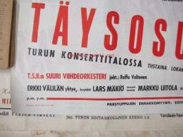 TSK Täysosuma - TSK 30 vuotta, Turun konserttisali 20.10.1964, Georg Malmstén, TV-tähti Tamara Lund, Harmonikkapartio, M. Helgrén, Erkki Välilän yhtye, Lars