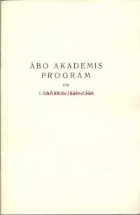 Åbo Akademis program för läsåret 1933-34