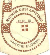 Rauman Uusi Apteekki   , resepti  signatuuri  1938