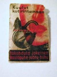 tulitikkuetiketti  kuulut kotirintamaan