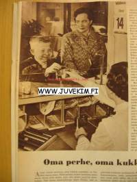 Kotiliesi 1955 nr 14,  heinäkuu Aiheita: ole päivä suutarina - kesäsandaalit, tunnettuja naisia: Mary Ljung