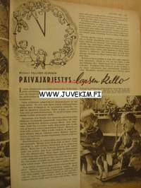 Kotiliesi 1950 nr 20 -mm. Vilho Elovaaran perhe, Sylvi Visapää, Takakannessa piirretty Silo-mainos. 1950-luvun valaisimia, Huonekaluja, sisustuksia ym tässä