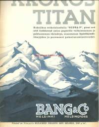 Bang Oy  Helsinki - mainos A4 koko painettu Simpele boardilleEripainos The Finnish Paper&amp;Timber Journal-lehteen 1937 nr 7A,