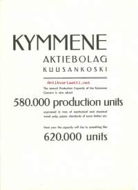 Kymmene Ab Kuusankoski  - mainos A4 koko painettu Kymmene boardilleEripainos The Finnish Paper&amp;Timber Journal-lehteen 1937 nr 7A,