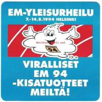 EM - yleisurheilu 1994 Helsinki  - tarra  15x15 cm