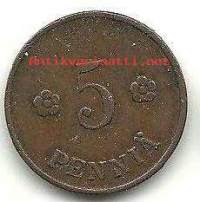 5 penniä  1919