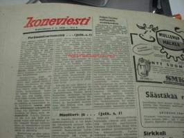 Koneviesti 1958 nr 9, 7.5.1958 sis. mm. seur. artikkelit / kuvat; Perämoottorivenettä rakentamaan, Thermaenius ST 256, DT-1§4, karhekokoooja, Olkipoika, Wright,